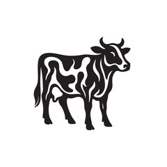 cow silhouettes isolated and Vector 