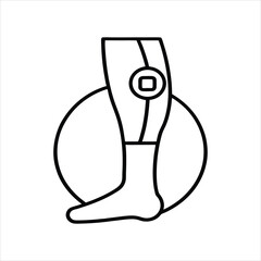 Leg Care Icon Vector Illustration Line Art Style