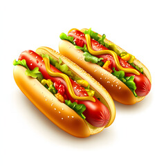 Clipart of Hot Dogs clipart, Decorate for Processed Foods shop, isolated on white background