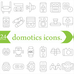  domotics icons. Thin linear style icons Pack. Vector Illustration
