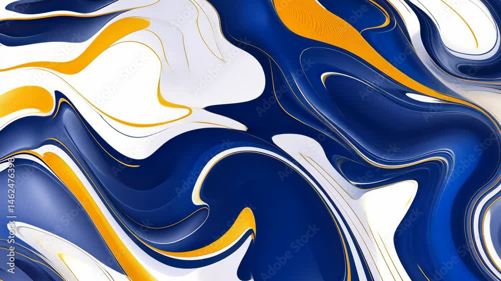Poster dynamic blue and white waves blend and swirl, creating captivating abstract shapes that draw the vie
