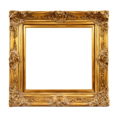 Exquisite Ornate Golden Picture Frame for Art Display , isolated on white background png