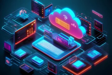 Neon Cloud Network Data Processing, Data , Cloud computing