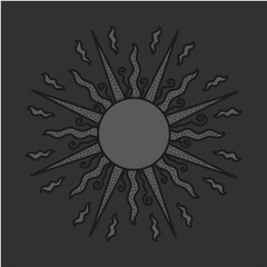 antique sun illustration; vintage solar depiction