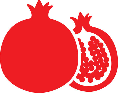 recommend clip art: pomegranate silhouette, pomegranate fruit icon vector illustration