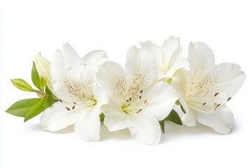 Elegant white flowers blossom bloom on white background
