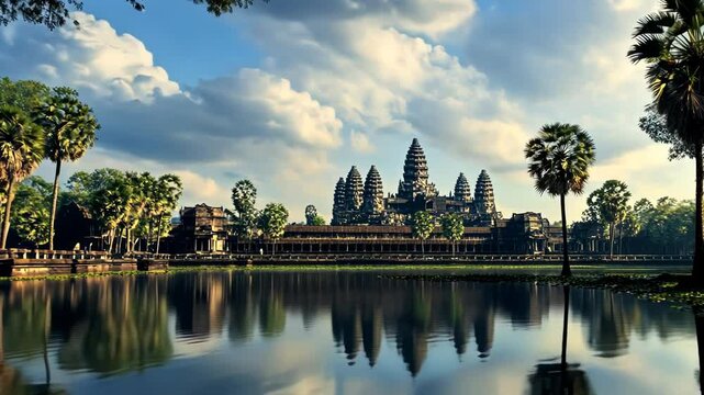 Angkor wat temple complex in cambodia