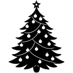 A green, isolated Christmas tree vector, perhaps a fir or pine, suggests a festive holiday decoration for the winter season