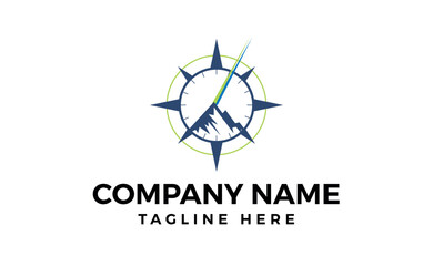 North star logo template. Compass Logo design idea.