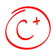 Red C plus / C+ Grades result mark hand drawn, Average Grades