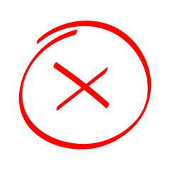 Red Wrong Grades result mark hand drawn