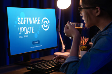 Software update on computer for brisk version of device software upgrade