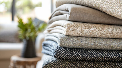 Stacked Textiles Display