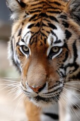 Obraz premium Intense Tiger Stare in CloseUp – Wild About Wildlife Month