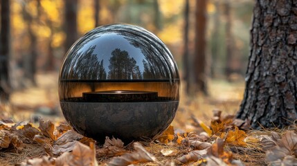 Obraz premium Dark sphere in forest