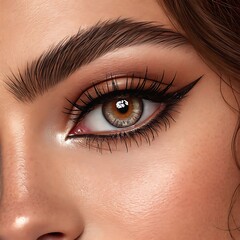 Obraz premium close up of female eye with makeup