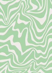 Retro groovy abstract wavy lines cover background