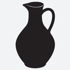 jug silhouette vector art illustration, old ceramic jug