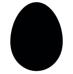 One ostrich egg silhouette icon with smooth shape on white background