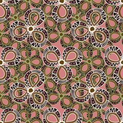 Trendy stylish Hand drawn floral pattern with paisley and indian flower motifs. damask modern style pattern , Design for fashion , fabric, textile, wallpaper , wrapping and all prints
