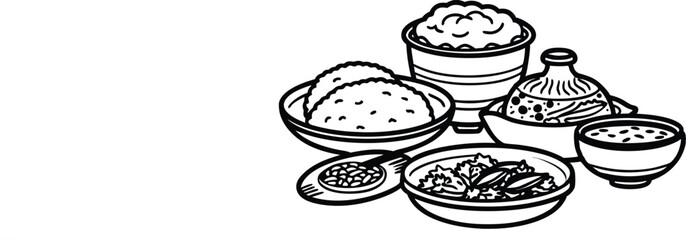  thai food icon set