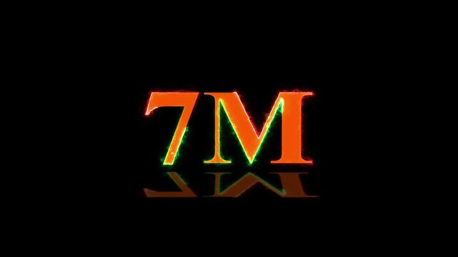 7M Red and Blue Electric Text Effect - Viral Achievement Art, Social Media Subscriber Milestone Celebration Animation &ndash; 1M, 2M, 10M, 100K, 1Lac Followers Thank You Video
