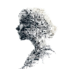 Virginia silhouette created from student tracking interface elements white background