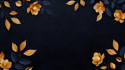 Intricate Thai Gold Leaf Patterns Surrounded by Dark Foliage on a Textured Background
