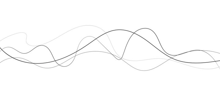 Technology abstract lines on white background. Undulate Grey Wave Swirl, frequency sound wave, twisted curve lines with blend effect	