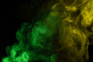 Green steam on a black background.