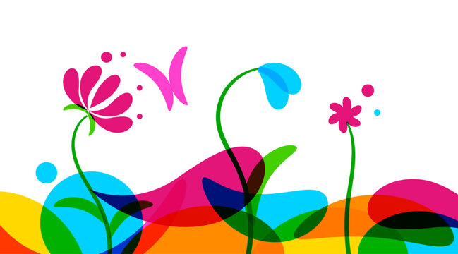  sfondo, fiori, piante, primavera, campo fiorito, pennellate di colore