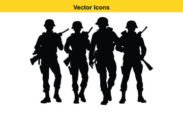 Vector illustration silhouette of a group of Freedom Fighter, a concept of fitness, art and independence. Happy Independence Day.