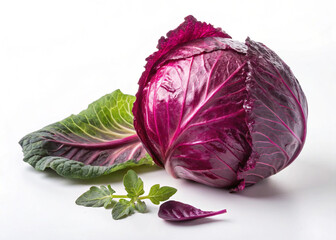 Obraz premium red cabbage isolated on white
