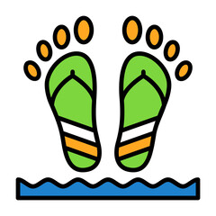 Beach walk Flat Vector Icon