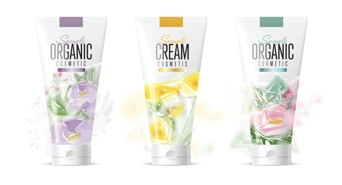 Hand cream cosmetics advertisement vector