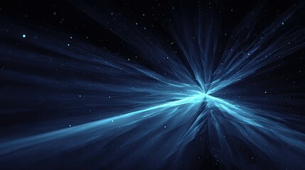 Fototapeta premium A dynamic blue burst of light radiating from a central point, evoking a sense of cosmic energy.