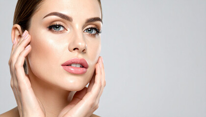 Fototapeta premium Close up Portrait. Fashion Model Girl Face 
