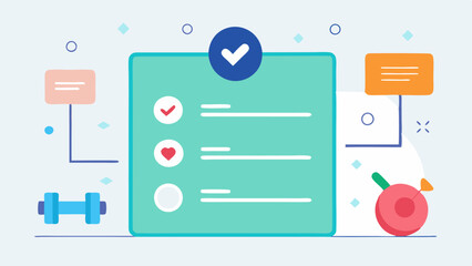 Goal Setting Interface A form layout with input fields for setting specific health goals illustrated with icons for each cate like weight loss and increased fitness level.