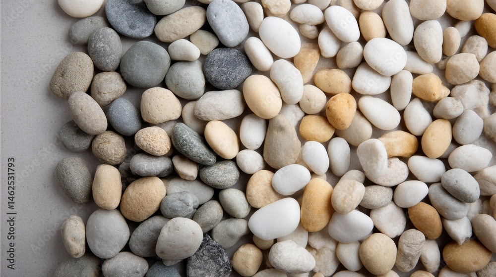 Aufkleber pebbles in varying neutral tones, including charcoal, beige, ivory, and taupe, are artfully arranged