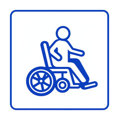 Fototapeta premium Symbol of Accessible Design Featuring Person in Wheelchair Representing Mobility and Inclusion for All Individuals on transparent background