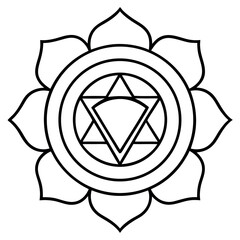 Detailed Line Art of the Solar Plexus Chakra