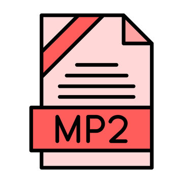 MP2 File Format Vector Icon