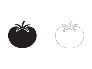 Simple Black and White Tomato Icon