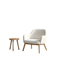 Serene minimalist white chair in bright studio