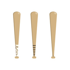 Baseball Bat Icon Set Vector Design.