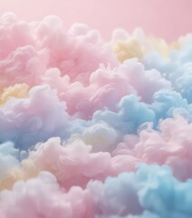 Dreamy pastel pink, blue, yellow gradient  Soft, blurred, cotton candy texture ,  yellow,  photo