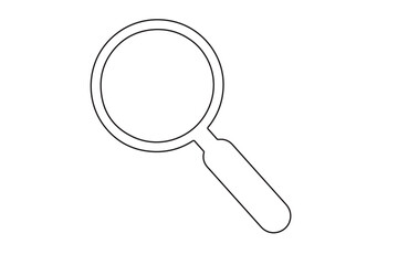 Continuous one line drawing magnifying glass symbol concept vector illustration
