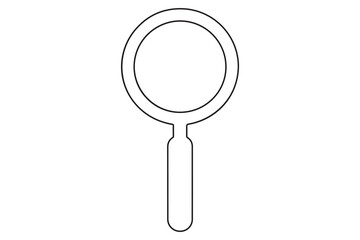 Continuous one line drawing magnifying glass symbol concept vector illustration
