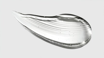 Fototapeta premium A glossy, transparent gel droplet with smooth ridges, often used in skincare products.