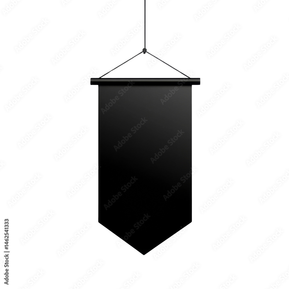 Aufkleber hanging pennant mockup for branding presentation against an isolated clear backdrop